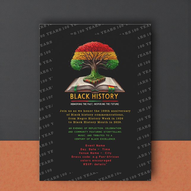 Invitación Tree of Knowledge Black History 100 years (Subido por el creador)