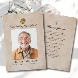 Invitación Tree of Life - Celebration of Life Funeral Photo 