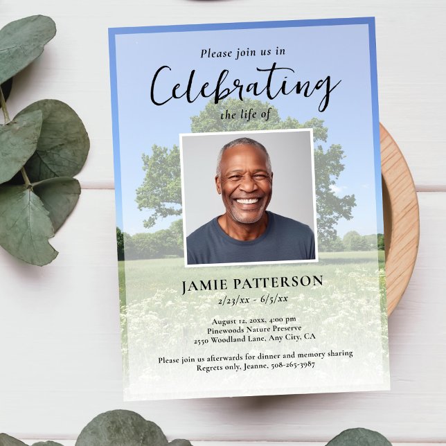 Invitación Tree of Life, Celebration of Life Photo, Funeral (Subido por el creador)