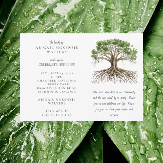 Invitación Tree of Life Deep Roots Celebration of LIfe (Subido por el creador)
