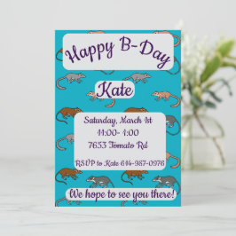 Invitación Tree Shrews Happy Birday