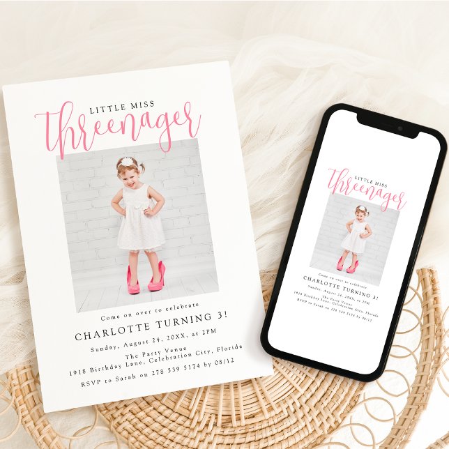 Invitación Treenager | Foto de fiesta de cumpleaños número 3 (Subido por el creador)