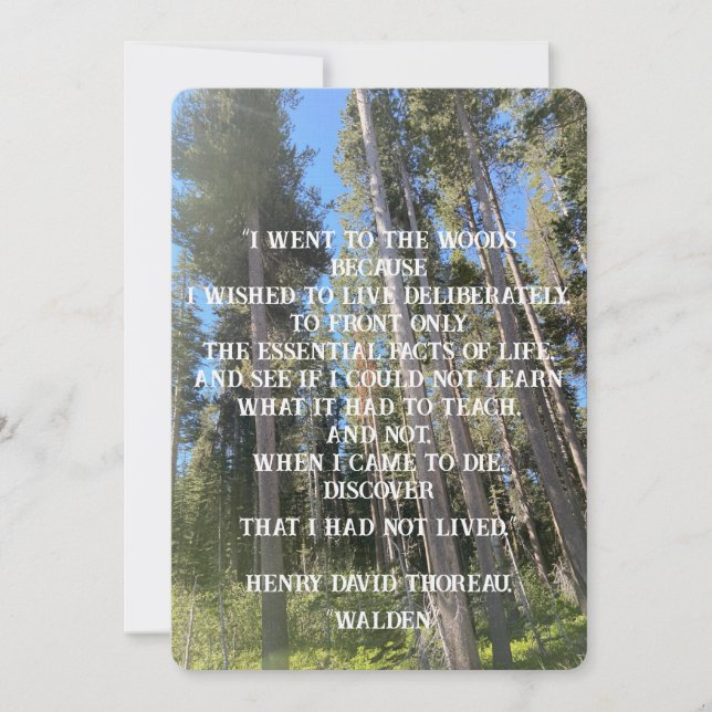 Invitación Trees Forest Woods Thoreau (Anverso)