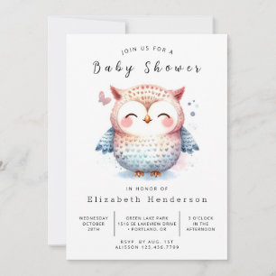 Invitación Trees Online Owl Baby Shower