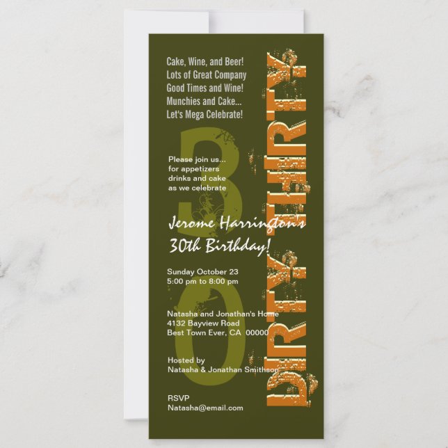 Invitación TREINTA AÑOS DE Khaki y Oro (Anverso)