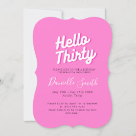 Invitación Treinta Celebración de Cumpleaños Hot Pink