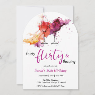 Invitación Treinta, Coqueta y Próspera Cumpleaños