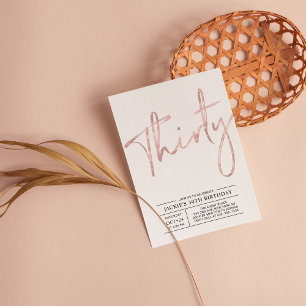 Invitación Treinta   Fiesta de cumpleaños moderna de 30 años 