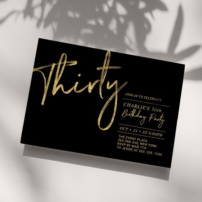 Invitación Treinta | Fiesta de cumpleaños moderna de 30 años  (Subido por el creador)