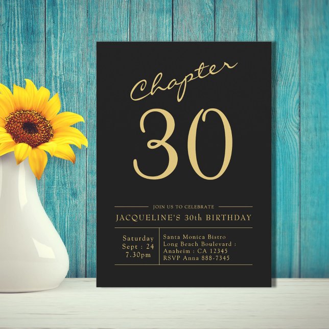 Invitación Treinta Fiesta del Oro Negro 30 cumpleaños (Subido por el creador)