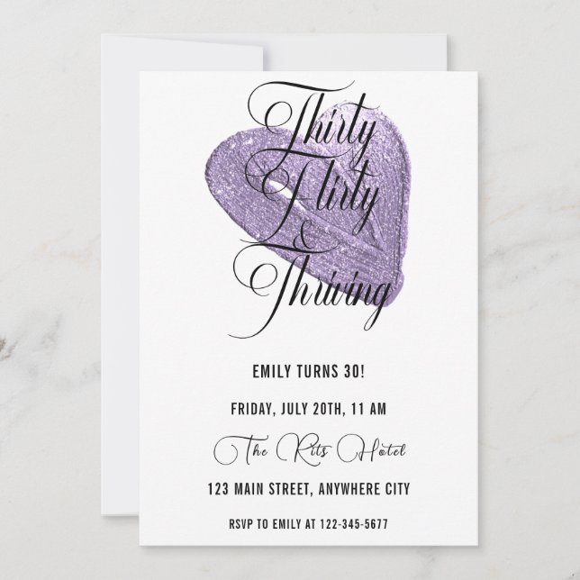 Invitación Treinta Fiesta Y Treinta Fiesta De Cumpleaños (Anverso)