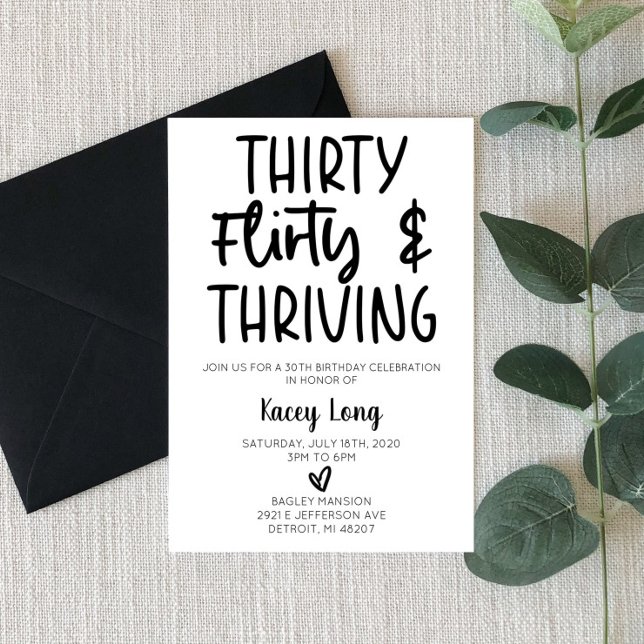 Invitación Treinta, Flirty, y Thriving 30° Fiesta de cumpleañ (Subido por el creador)