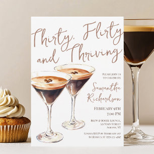 Invitación Treinta Flirty y Thriving Martini 30 cumpleaños