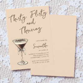Invitación Treinta Flirty y Thriving Martini 30 cumpleaños