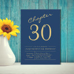 Invitación Treinta Oro Azul 30.º Fiesta de cumpleaños<br><div class="desc">Celebra un cumpleaños histórico con tu familia y amigos con esta elegante invitación a la fiesta de cumpleaños 30 con guiones azules y dorados. Este elegante diseño es perfecto para una celebración de un hito y seguro hará que sus huéspedes se entusiasmen con el día especial. Invite a su familia...</div>