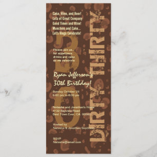 Invitación TREINTA TREINTA Coffee chocolate por cumpleaños