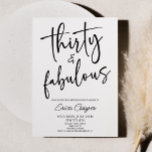 Invitación Treinta y fabulosa Fiesta mínima de 30 años<br><div class="desc">¡Esta es una invitación a la fiesta de cumpleaños número 30 Minimalista mínimo y fabuloso!</div>