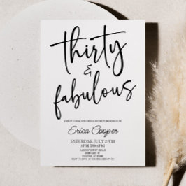Invitación Treinta y fabulosa Fiesta mínima de 30 años