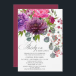 Invitación Treinta y Fabuloso Elegante Floral 30 cumpleaños<br><div class="desc">El 30 y Fabulous Elegant Floral 30th Birthday Invitation incluye un elegante ramo de flores acuáticas de color rosa,  violeta y borgoña con vegetación. Simplemente agrega tu texto personalizado para tus invitaciones de trigésimo cumpleaños. Personalizado editando el texto en los cuadros de texto proporcionados. Diseñado por ©Evco Studio www.zazzle.com/store/evcostudio</div>
