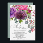 Invitación Treinta y Fabuloso Elegante Floral 30 cumpleaños<br><div class="desc">El 30 y Fabulous Elegant Floral 30th Birthday Invitation incluye un elegante ramo de flores acuáticas de color rosa,  violeta y borgoña con vegetación. Simplemente agrega tu texto personalizado para tus invitaciones de trigésimo cumpleaños. Personalizado editando el texto en los cuadros de texto proporcionados. Diseñado por ©Evco Studio www.zazzle.com/store/evcostudio</div>
