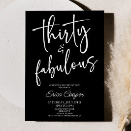 Invitación Treinta y Fabuloso Minimalista Cumpleaños 30