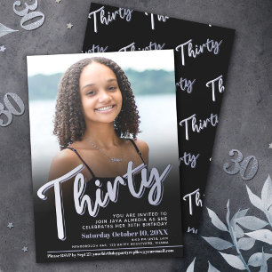 Invitación Treinta y treinta años color del guión de la foto 