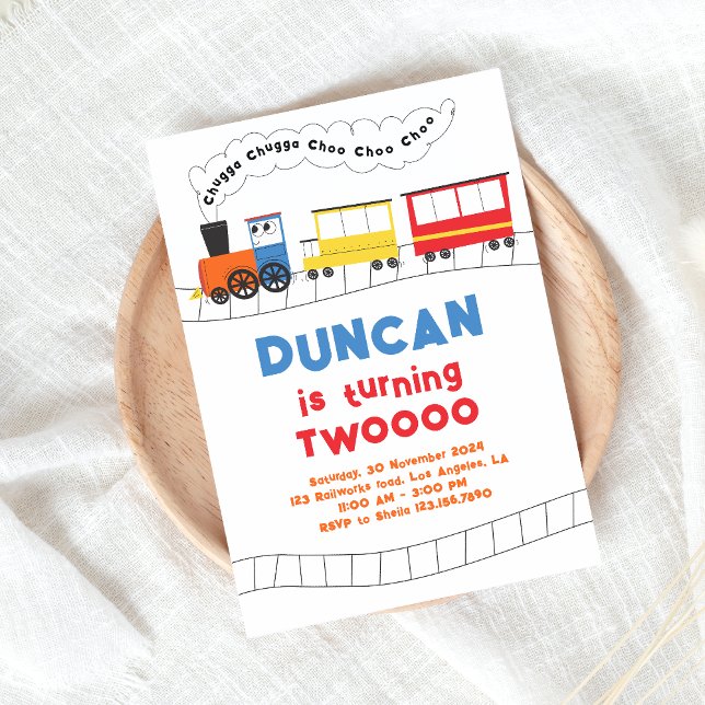 Invitación Tren 2° cumpleaños de Chugga Chuo Choo (Subido por el creador)
