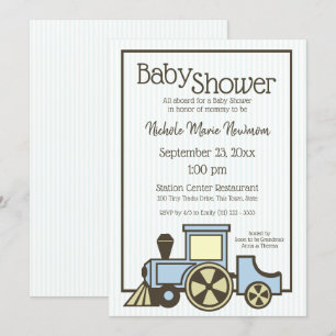 Invitación Tren Choo Choo de Baby Shower