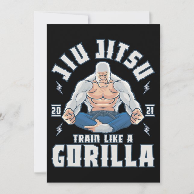 Invitación Tren como un gorila BJJ brasileño Jiu Jitsu (Anverso)