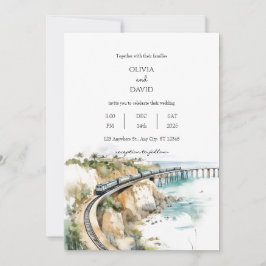 Invitación Tren costero costero por la vía del Boda Ocean Vie