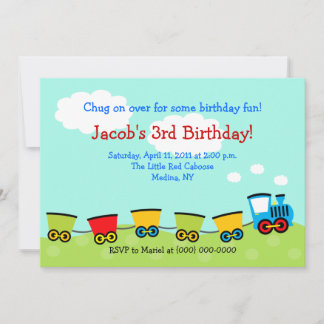 Invitación Tren de Chugga Choo 5x7 cumpleaños