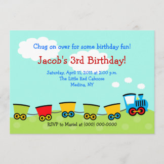 Invitación Tren de Chugga Choo 5x7 cumpleaños