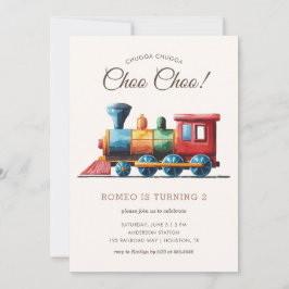 Invitación Tren de Chugga Chugga Choo Choo 2 cumpleaños