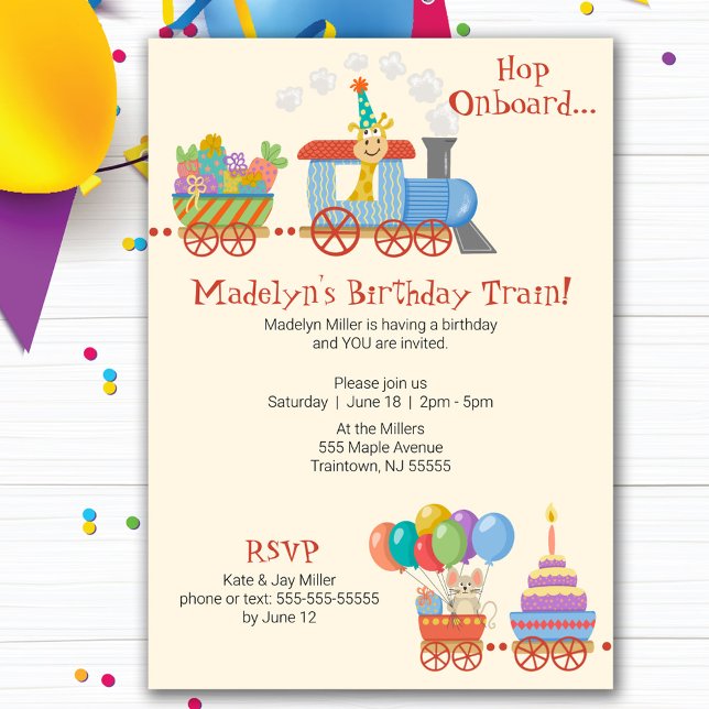 Invitación Tren de cumpleaños infantil (Subido por el creador)