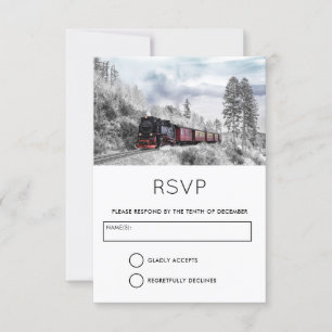 Invitación Tren de época que viaja a través de RSVP invernal