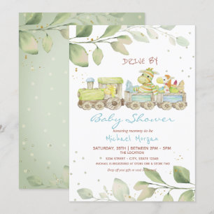 Invitación Tren De Juguete En Baby Shower