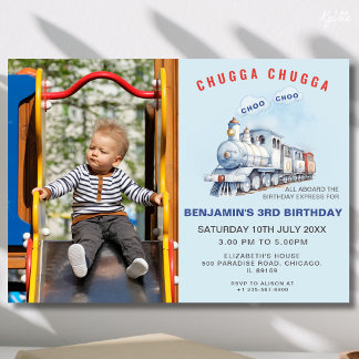 Invitación Tren Fotos de Cumpleaños Invitan a Chugga Chugga T