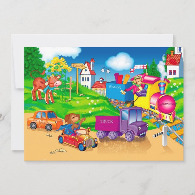 Invitación tren y coche (Anverso)