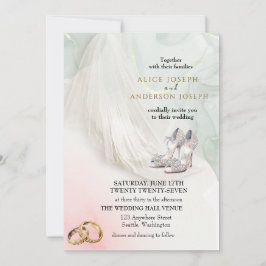 Invitación Trenby Bride Veil Green Boda