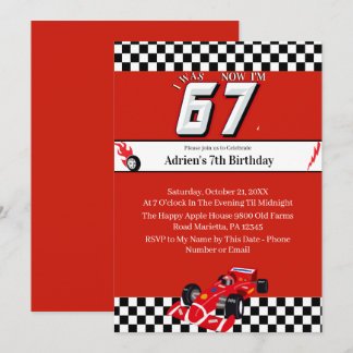 Invitación Trending 6 7 Meme | Race Car Boy Racing Birthday