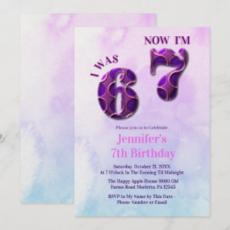 Invitación Trending 6 7 Meme  Six Seven Girl Birthday 