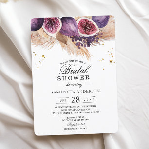 Invitación Trendy Beauty Higos Morados y Pampas