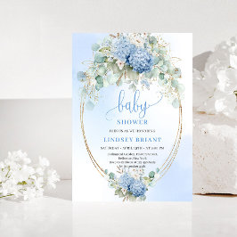Invitación Trendy Boho Blue Floral Baby Shower Invitation