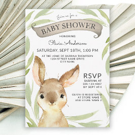 Invitación Trendy Bunny Rabbit Theme Baby Shower