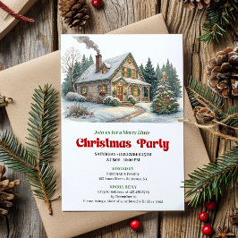 Invitación Trendy christmas scene invitation cozy watercolor