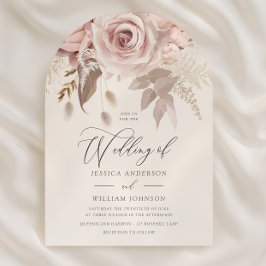 Invitación Trendy Designer Dusty Rose Blush Arch Wedding