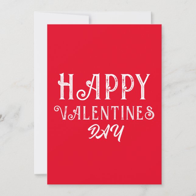 INVITACIÓN TRENDY FELIZ VALENTINAS DÍA ROMÁNTICO VALENTINA (Anverso)