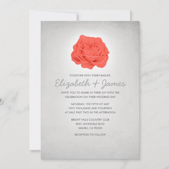 Invitación Trendy Floral White Wedding Invitations (Anverso)