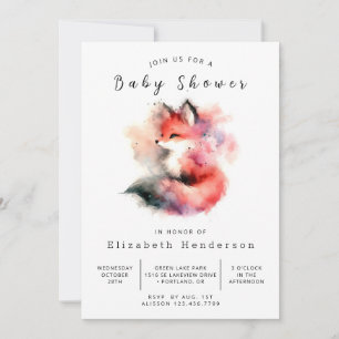 Invitación Trendy Forest Theme Fox Baby Shower