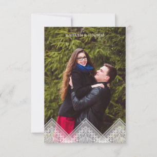 Invitación Trendy Lace Transparency Wedding Photo Instant